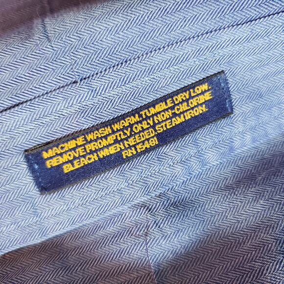 Tommy Hilfiger Button Up Dress Shirt Long Sleeve Blue- 17 34-35 - Picture 6 of 6